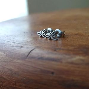 White Rhodium Butterfly earrings